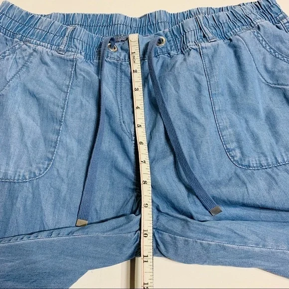 George L chambray cropped pants with elastic waist - Picture 6 of 7